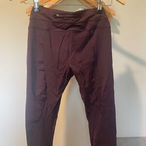Maroon lulu crop leggings